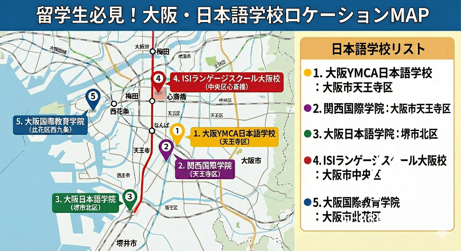 留学生必見！大阪にある日本語学校人気ランキングTOP5