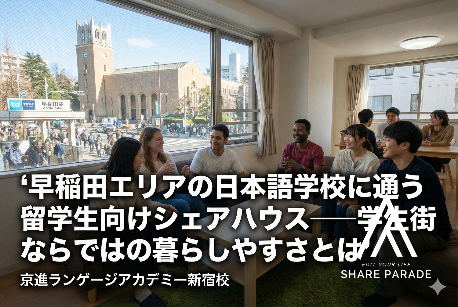 早稲田エリアの日本語学校に通う留学生向けシェアハウス──学生街ならではの暮らしやすさとは