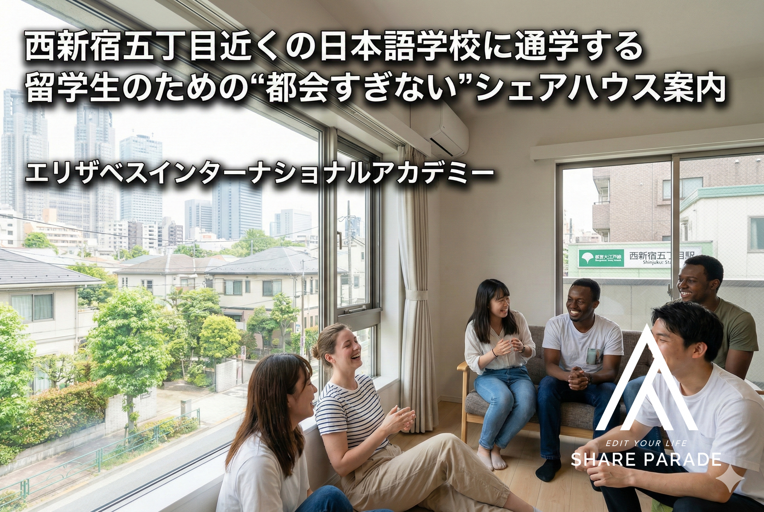 西新宿五丁目近くの日本語学校に通学する留学生のための“都会すぎない”シェアハウス案内
