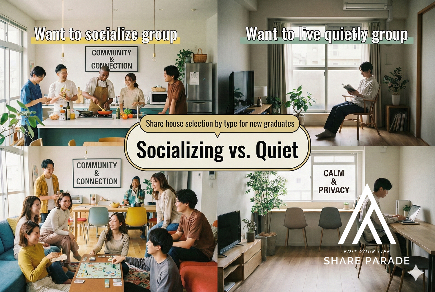 Choosing a Share House by Personality Type: “I Want to Socialize” vs. “I Want a Quiet Life”